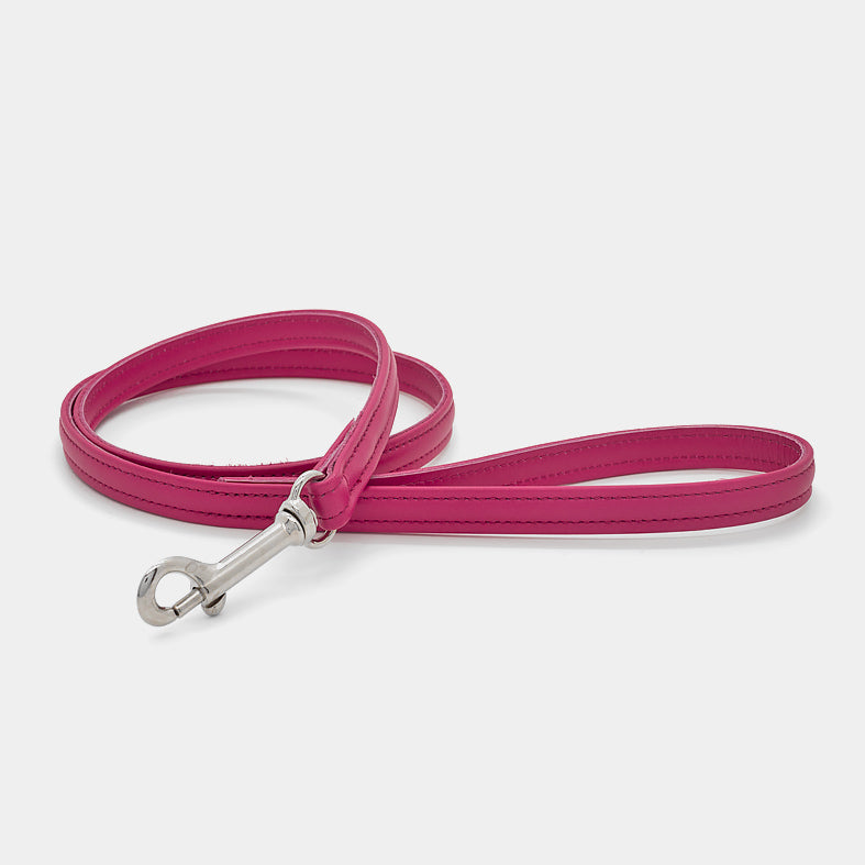 Guinzaglio Classico in Pelle FUCSIA