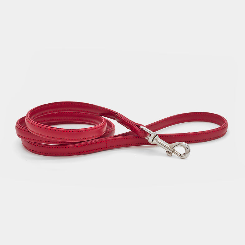 Guinzaglio Classico in Pelle ROSSO