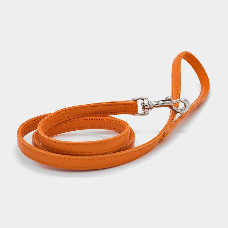 Guinzaglio Classico in Pelle ARANCIO