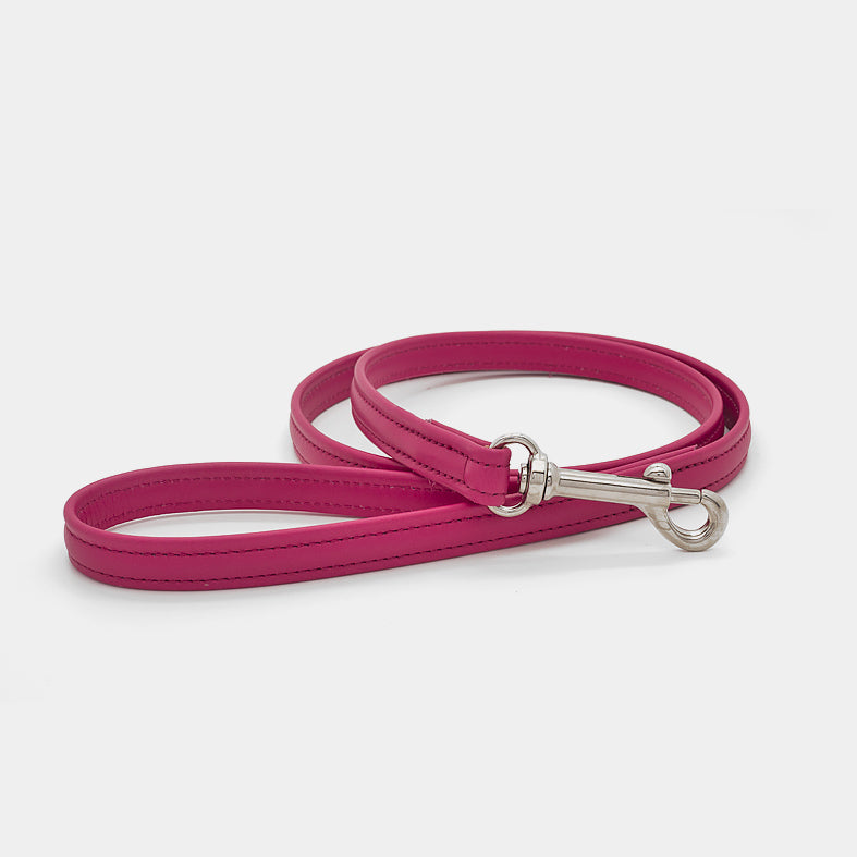Guinzaglio Classico in Pelle FUCSIA