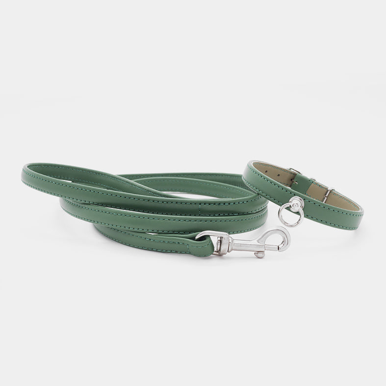 Guinzaglio Classico in Pelle VERDE