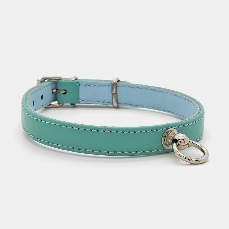 Collare in Pelle Turchese
