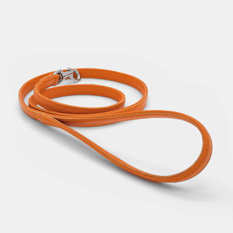 Guinzaglio Classico in Pelle ARANCIO