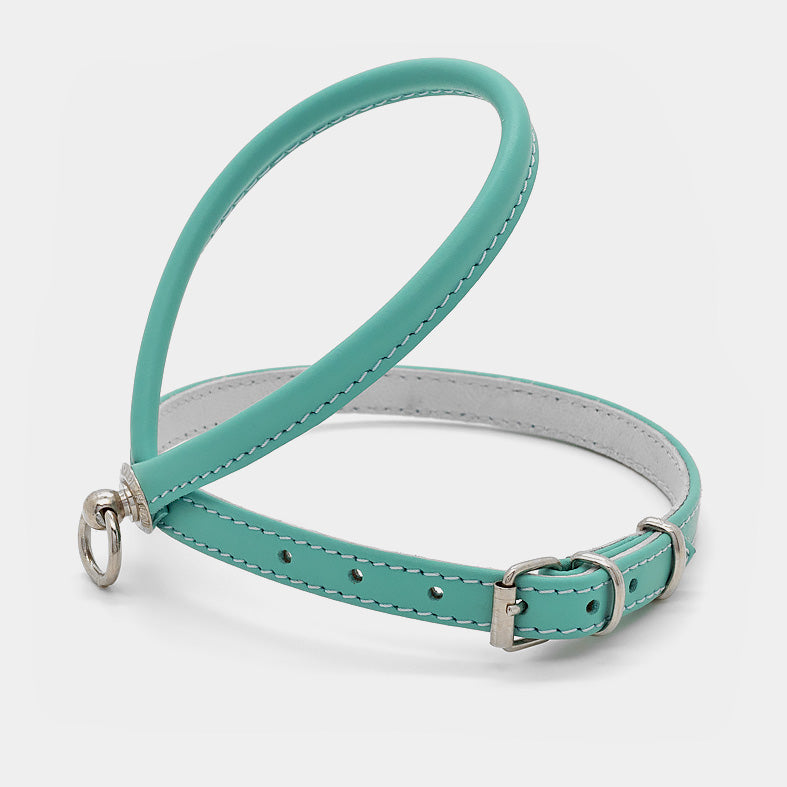Pettorina in Pelle Turchese