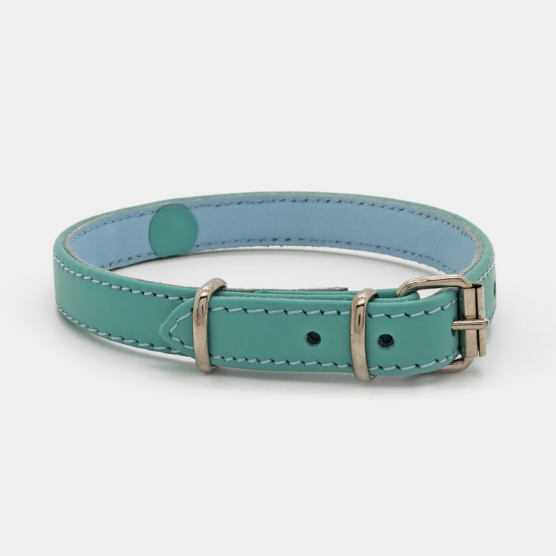Collare in Pelle Turchese