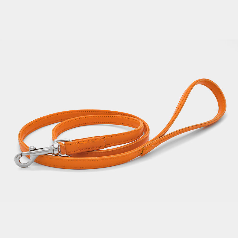 Guinzaglio Classico in Pelle ARANCIO