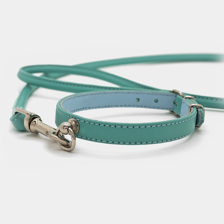 Collare in Pelle Turchese