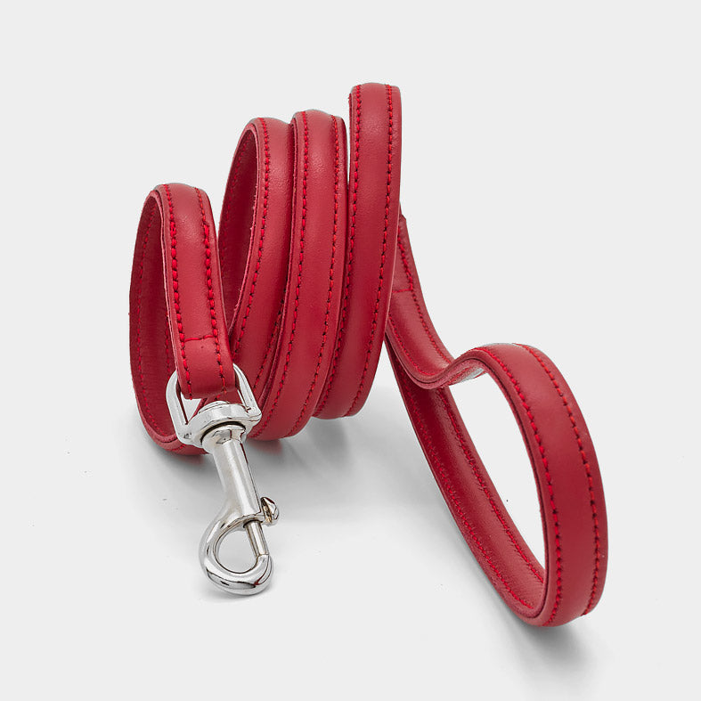 Guinzaglio Classico in Pelle ROSSO