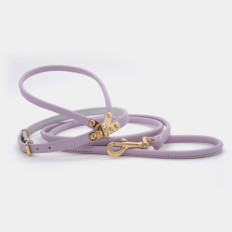 Guinzaglio Tubolare in Pelle LILLA