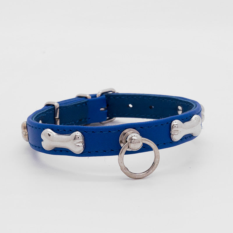 Collare in Pelle Blu OSSI