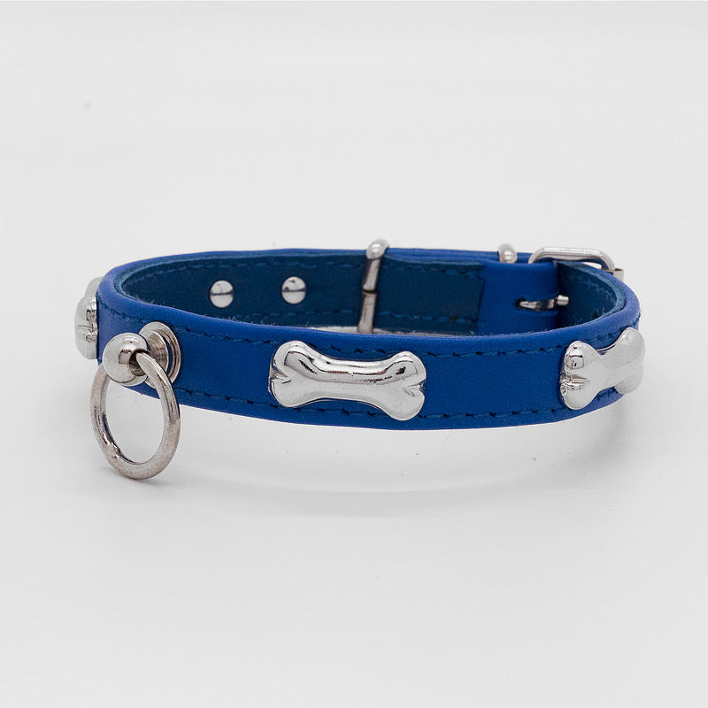 Collare in Pelle Blu OSSI