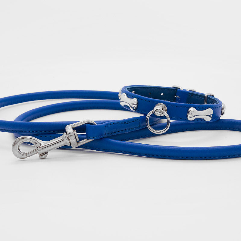 Collare in Pelle Blu OSSI