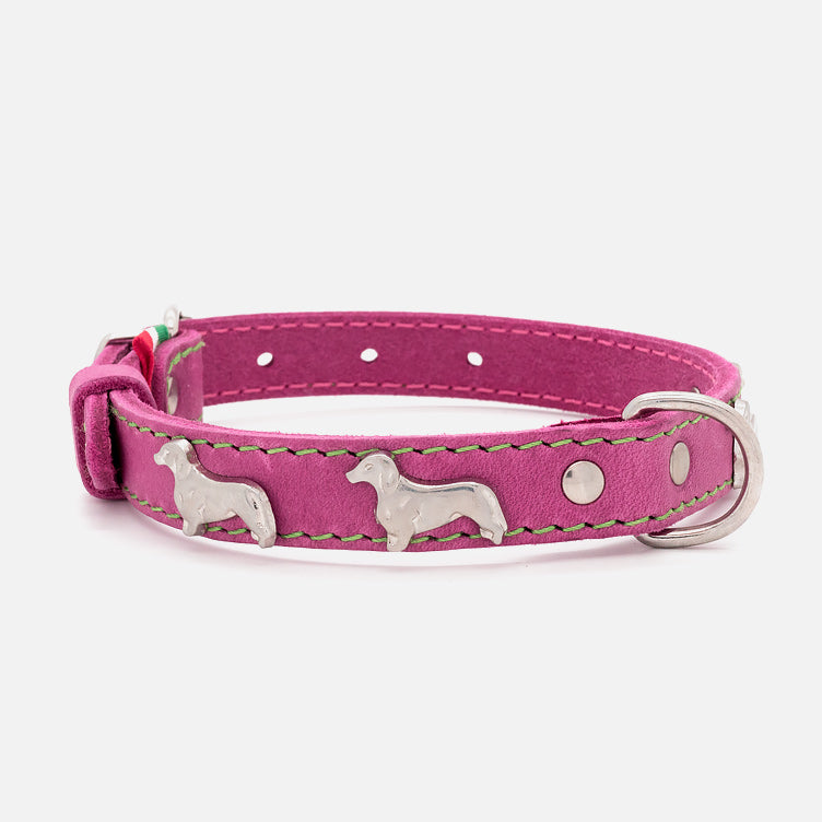 Collare BASSOTTI in Pelle Soft ROSA