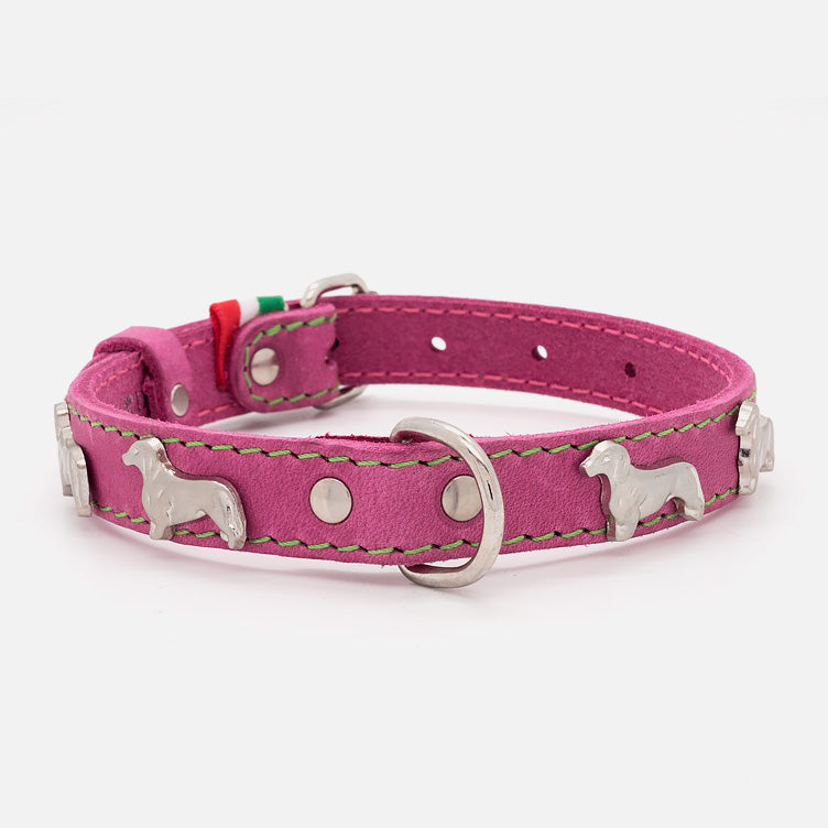 Collare BASSOTTI in Pelle Soft ROSA