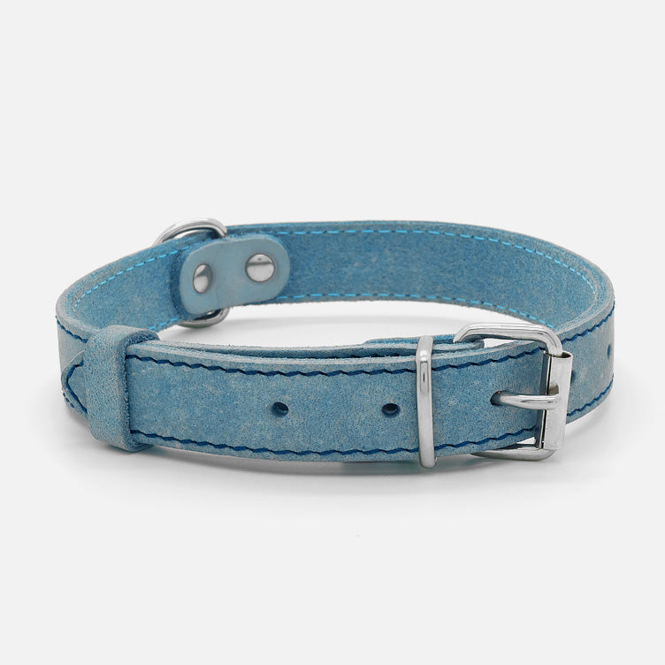 Collare in Pelle Soft AZZURRO