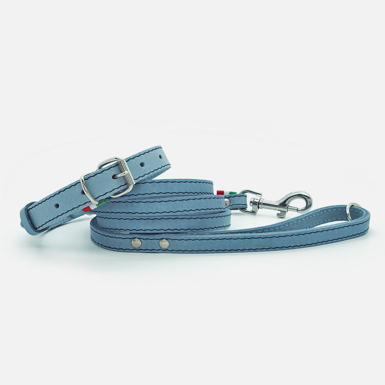 Collare in Pelle Soft AZZURRO