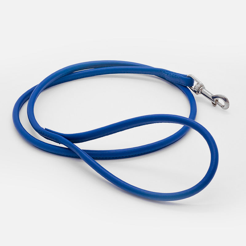 Guinzaglio Tubolare in Pelle BLU