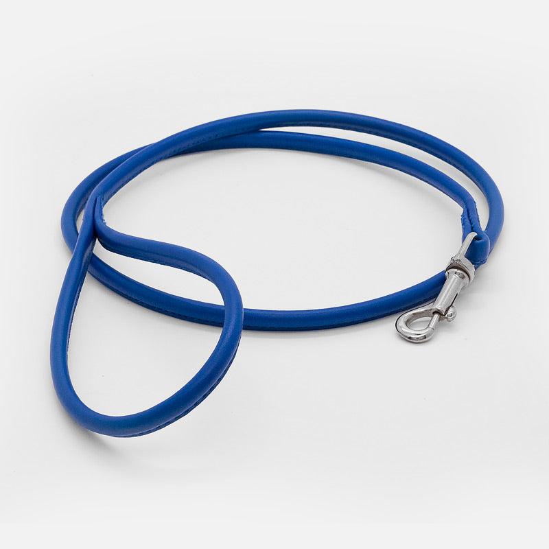 Guinzaglio Tubolare in Pelle BLU
