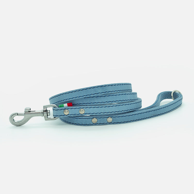 Guinzaglio in Pelle Soft AZZURRO