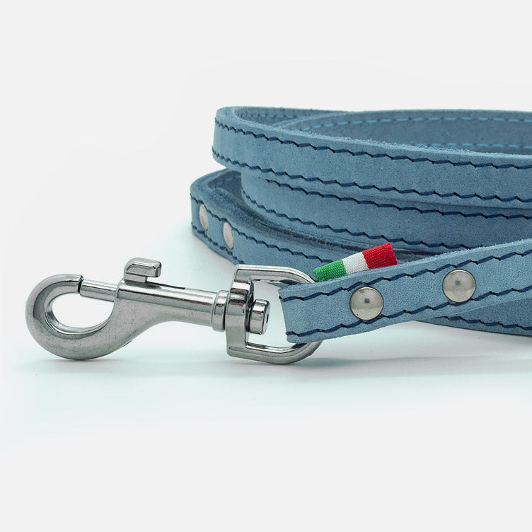 Guinzaglio in Pelle Soft AZZURRO