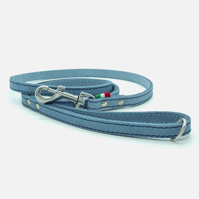 Guinzaglio in Pelle Soft AZZURRO