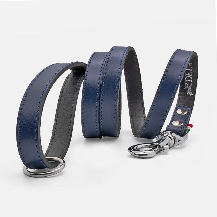 Guinzaglio in Pelle BLU BONE