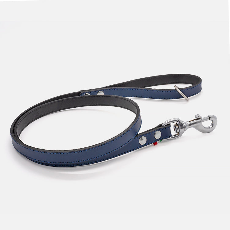 Guinzaglio in Pelle BLU BONE