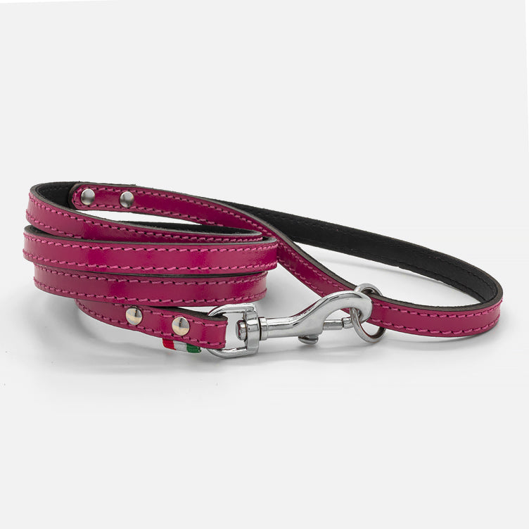 Guinzaglio in Pelle FUCSIA BONE