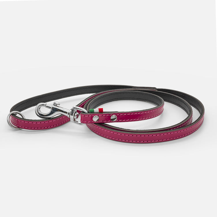 Guinzaglio in Pelle FUCSIA BONE
