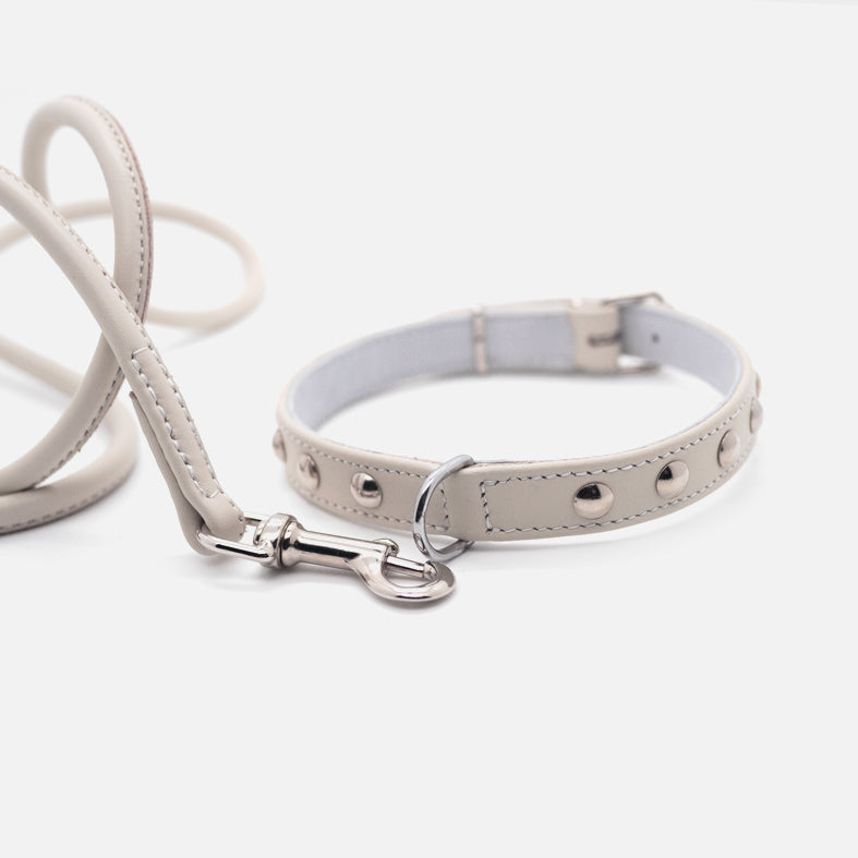Guinzaglio Tubolare in Pelle AVORIO