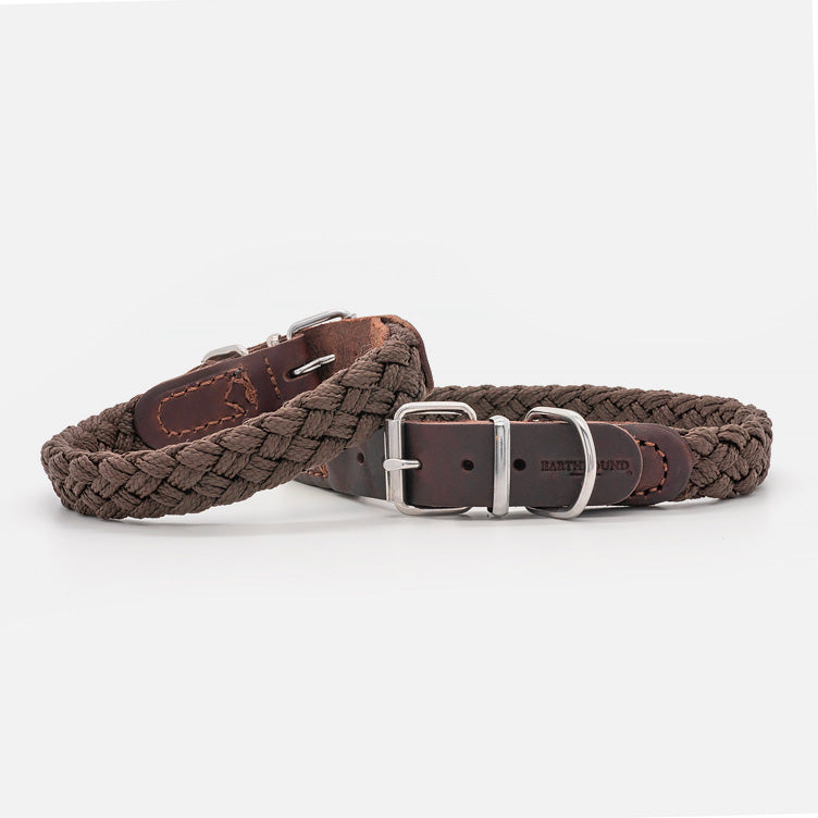 Collare in Pelle e Nylon BROWN