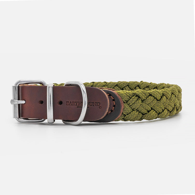 Collare in Pelle e Nylon GREEN