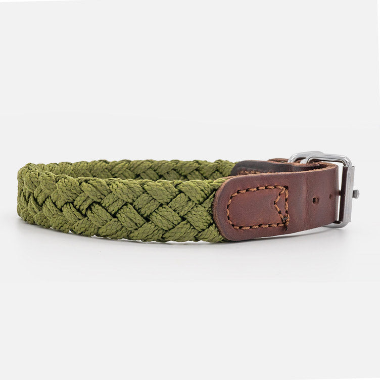 Collare in Pelle e Nylon GREEN