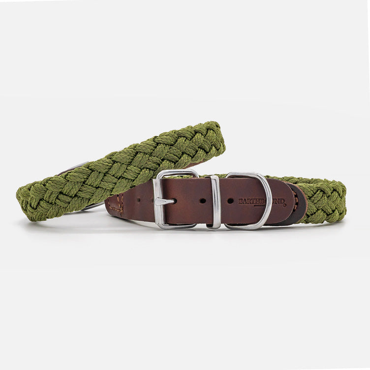 Collare in Pelle e Nylon GREEN