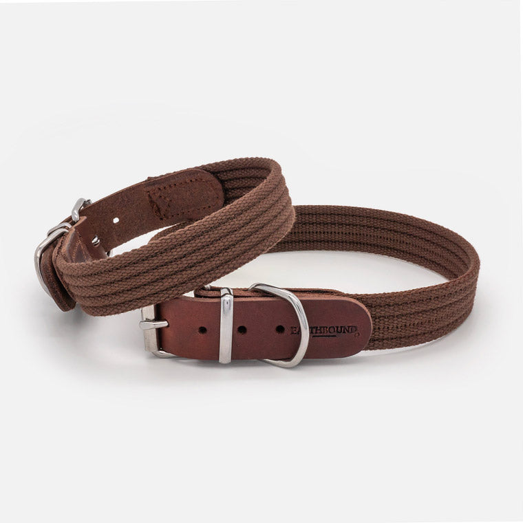 Collare in Pelle e Cotone BROWN