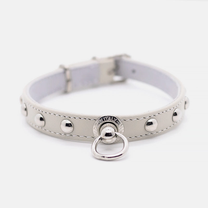 Collare in Pelle Avorio SFERE