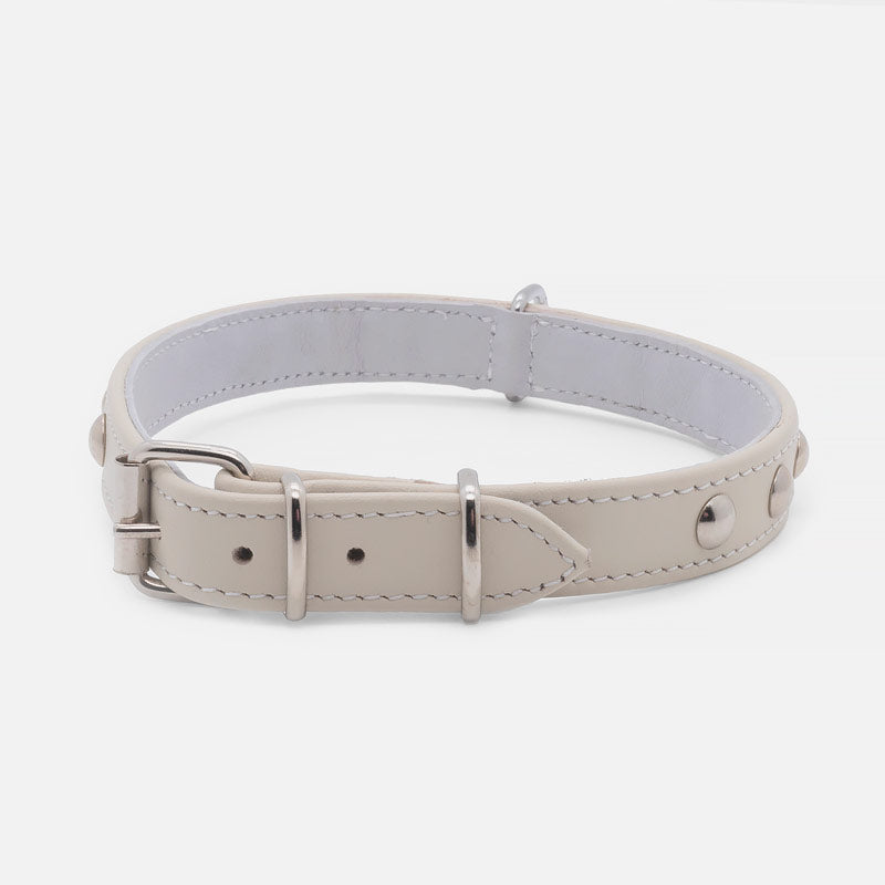 Collare in Pelle Avorio SFERE