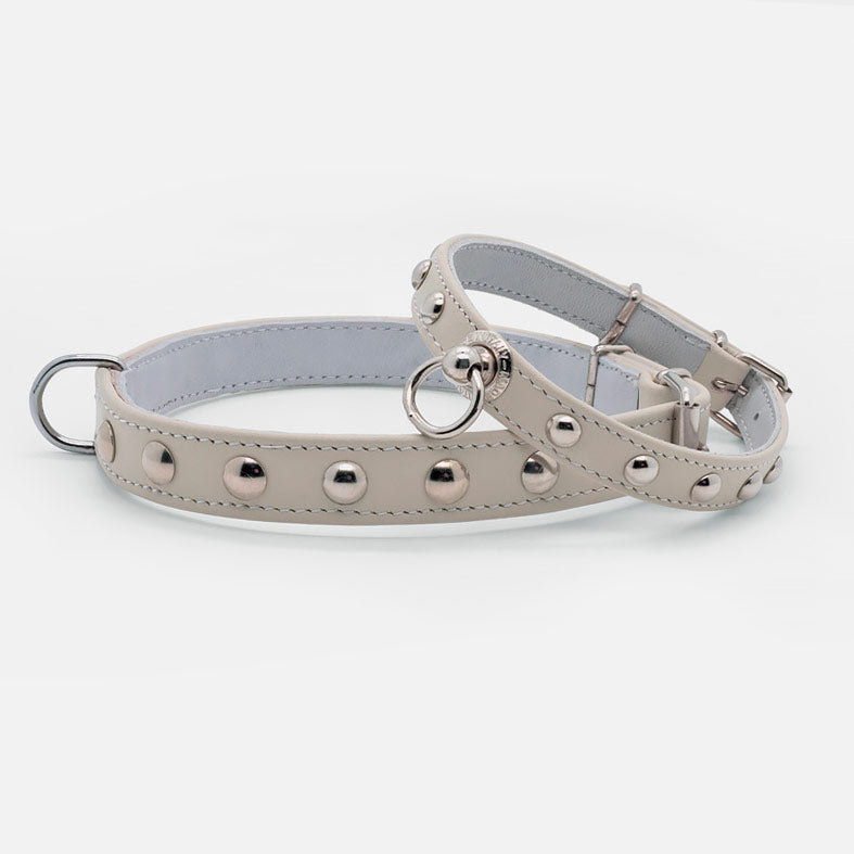 Collare in Pelle Avorio SFERE