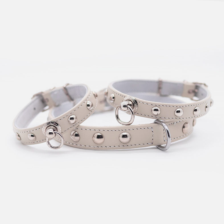 Collare in Pelle Avorio SFERE