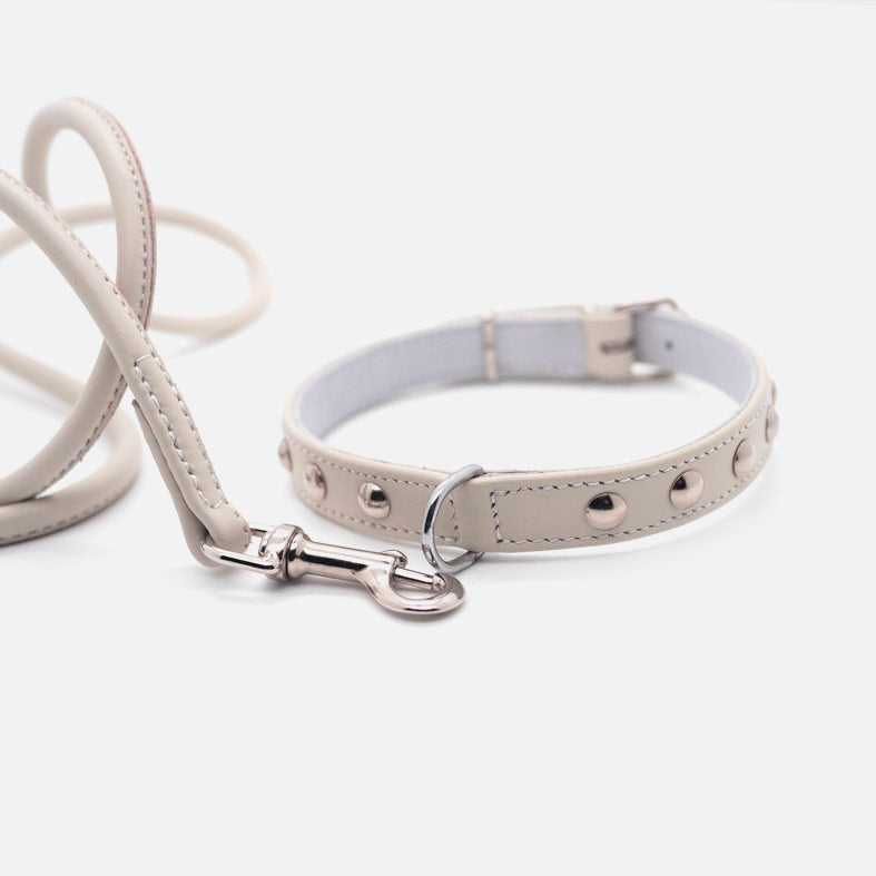 Collare in Pelle Avorio SFERE