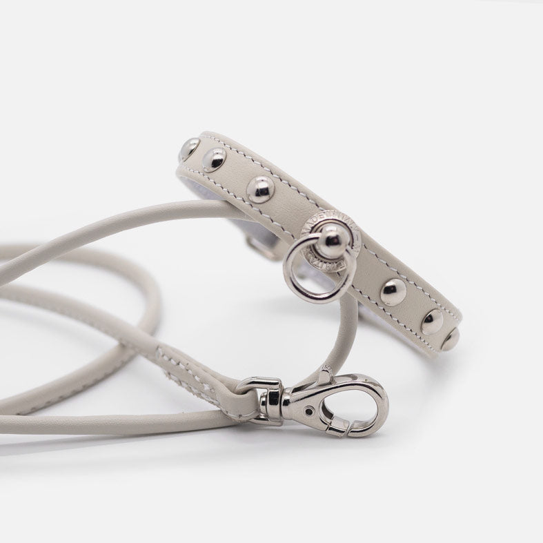 Collare in Pelle Avorio SFERE