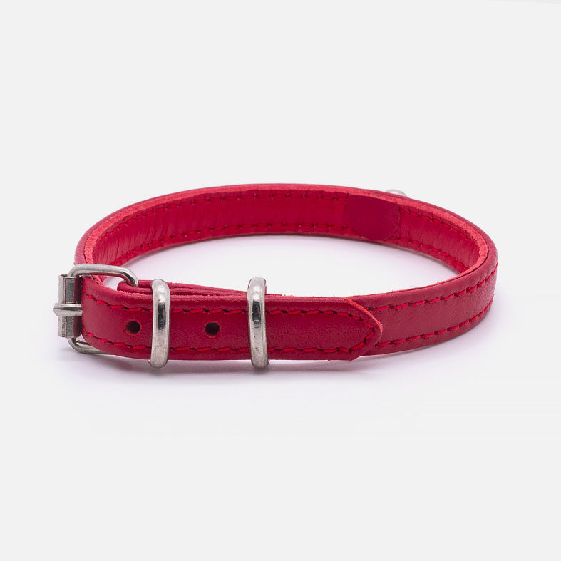 Collare in Pelle ROSSO