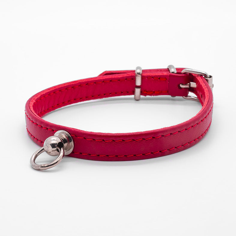 Collare in Pelle ROSSO