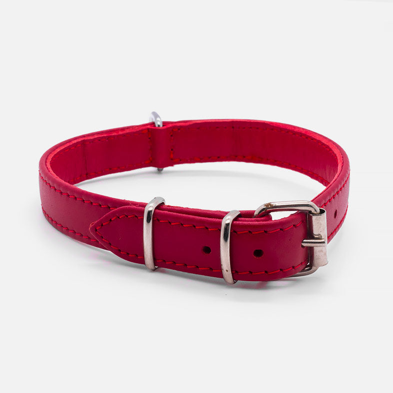 Collare in Pelle ROSSO