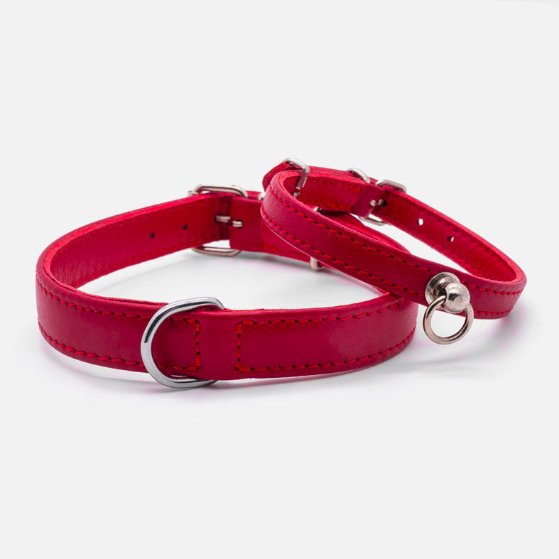 Collare in Pelle ROSSO