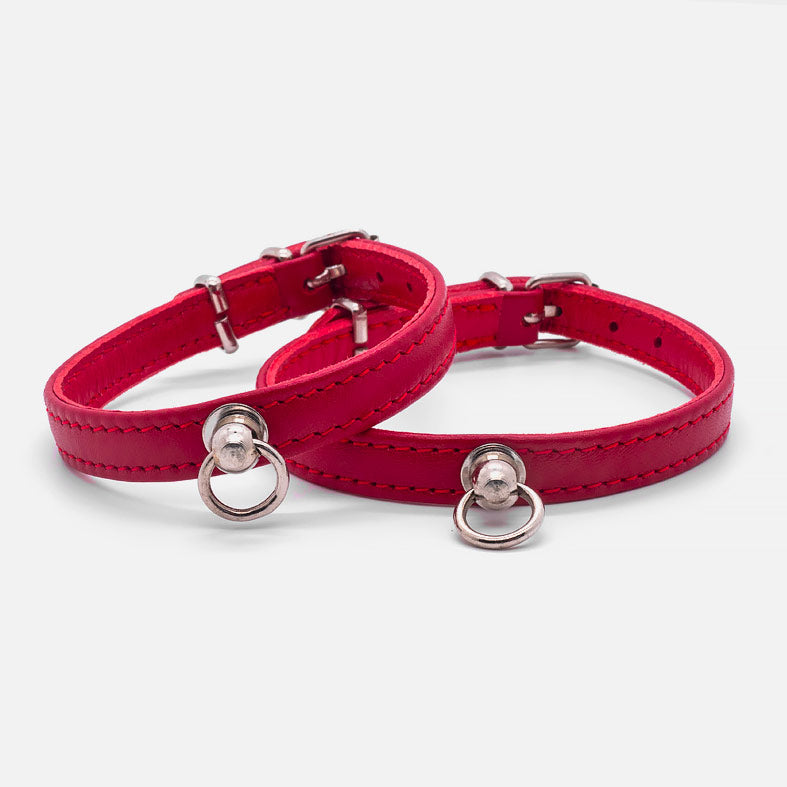 Collare in Pelle ROSSO