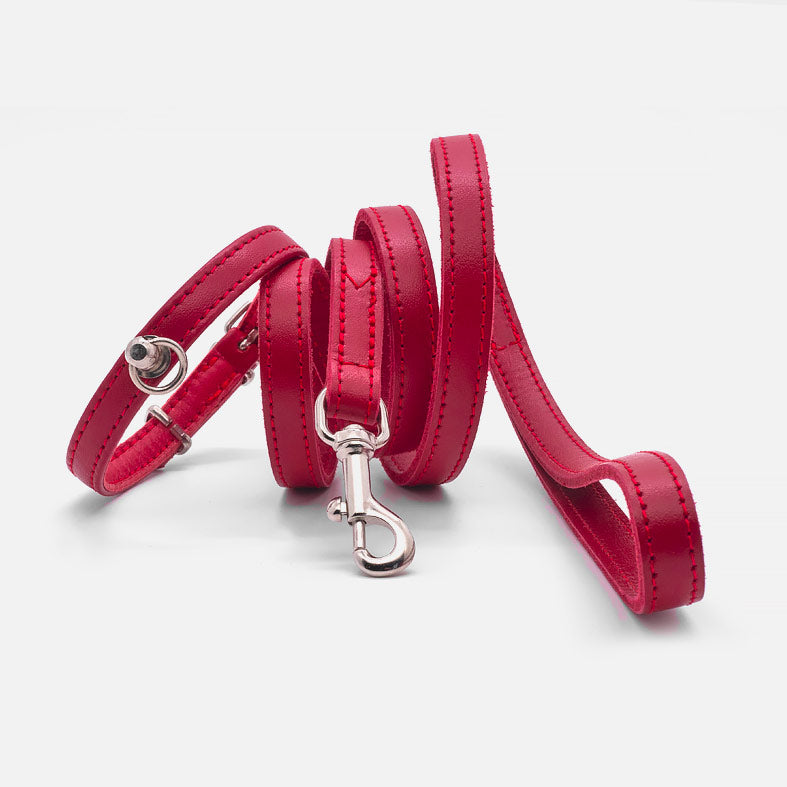 Collare in Pelle ROSSO