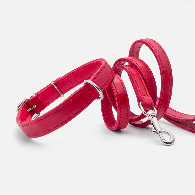 Collare in Pelle ROSSO