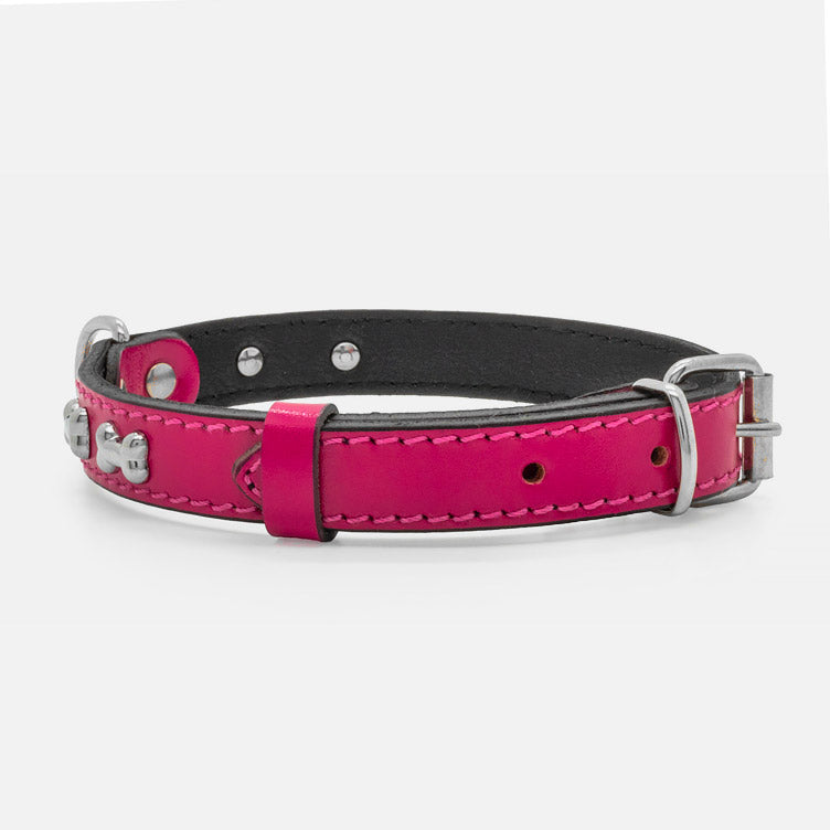 Collare in Pelle FUCSIA BONE