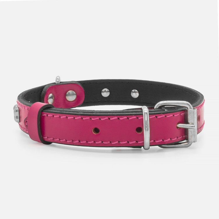 Collare in Pelle FUCSIA BONE